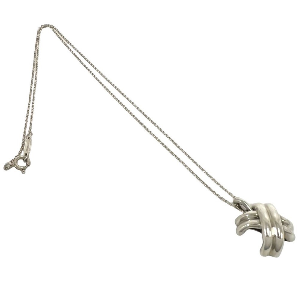 TIFFANY&Co. Tiffany Vintage Signature Cross Necklace, Sterling Silver 925 Pen...